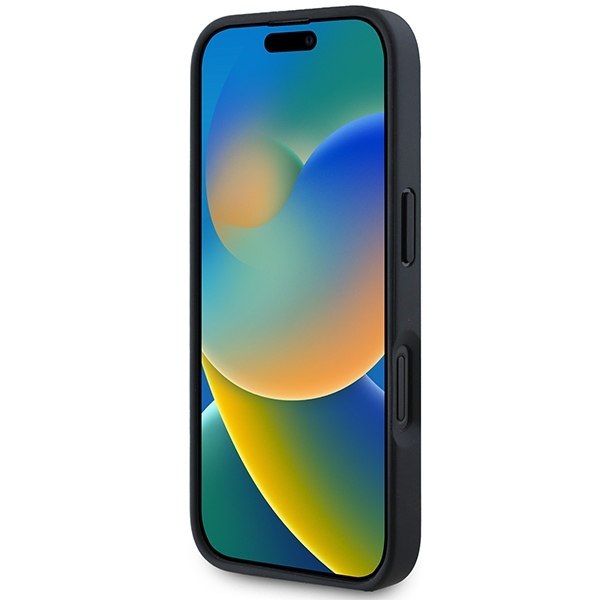 AMG AMHCP16SGSEBK iPhone 16 6.1" czarny/black hardcase Leather Debossed